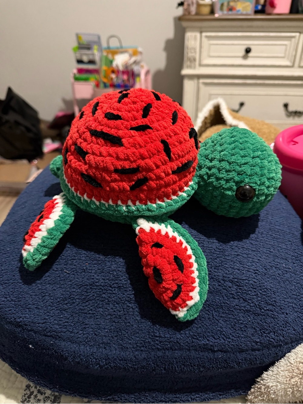 Handmade Crochet Watermelon Turtle Plush